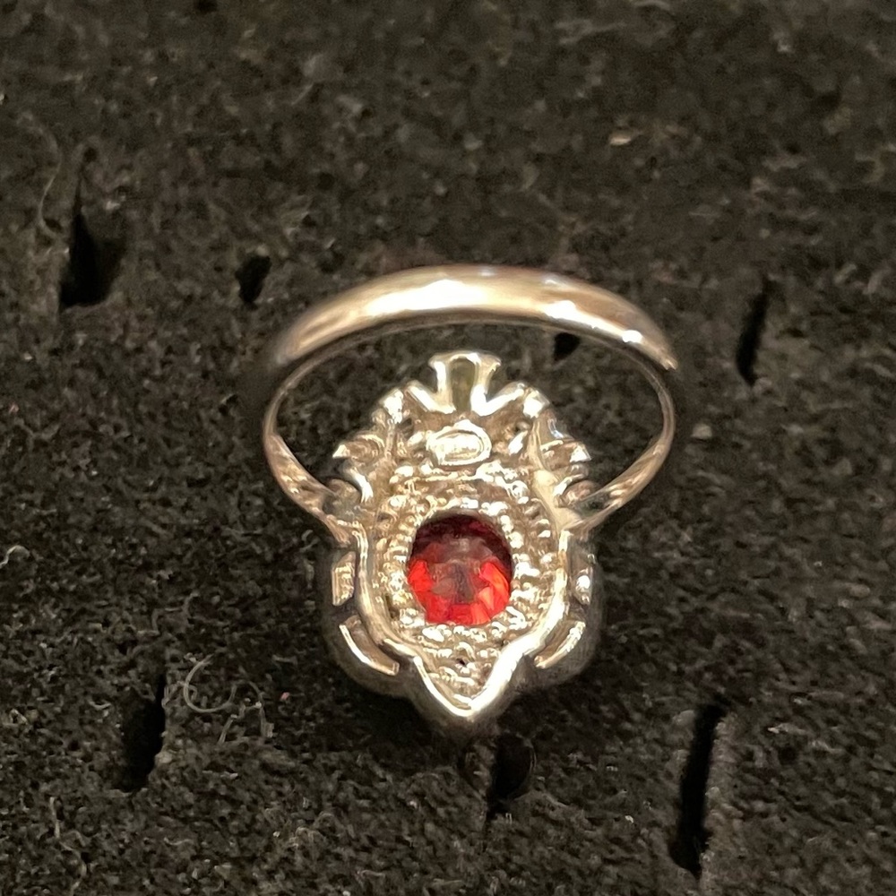 Solid Sterling Silver Garnet Peridot And Moissani… - image 5